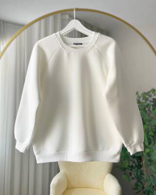 LORA OVERSİZE SALAŞ SWEAT 3017-24-BEYAZ