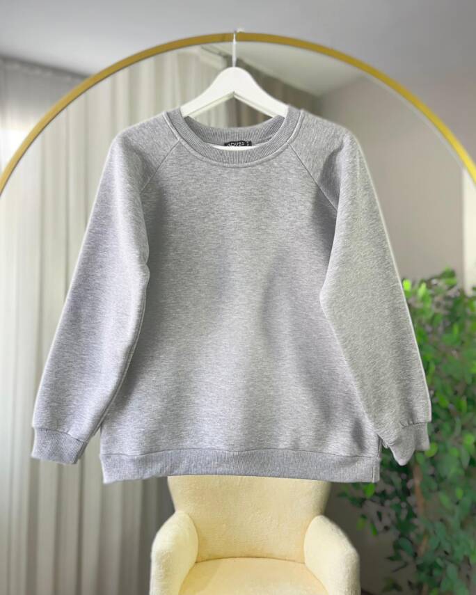 LORA OVERSİZE SALAŞ SWEAT 3017-21-GRİ - 1