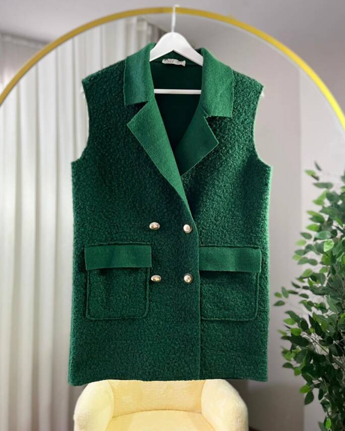 MİZA DÜĞMELİ BUKLET CEPLİ YELEK 4007-26-BENETTON - 2