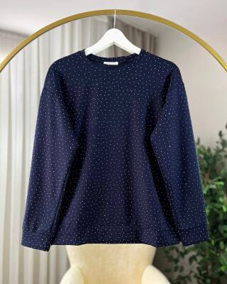 NYSA BİSİKLET YAKA TAŞ İŞLEMELİ OYSO TUNİK 3025-03-LACİVERT