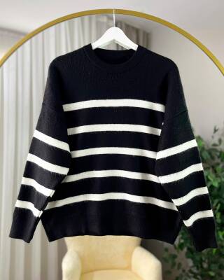 PELA YAN ŞERİTLİ SAKALLI TRİKO TUNİK 3021-01-SİYAH