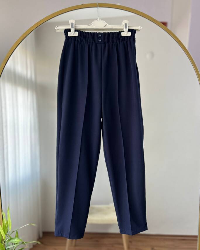 SONA BELİ LASTİKLİ DOUBLE PANTOLON 5003-03-LACİVERT - 1