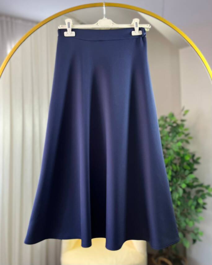 TURA BELİ LASTİKLİ KLOŞ ETEK 5004-03-LACİVERT - 1