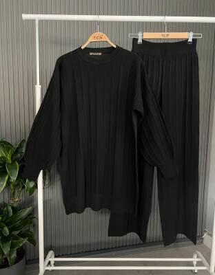 ZERSA FİTİLLİ BELİ LASTİKLİ TRİKO TAKIM 1002-01-SİYAH